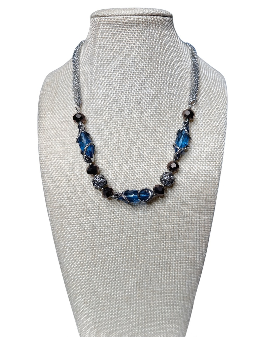 Blue Beaded Statement Necklace - Women Jewelry